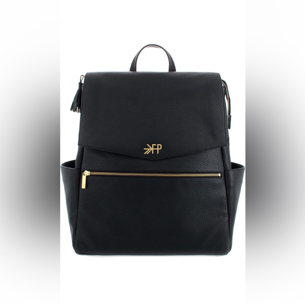 Freshly Picked Convertible Diaper Bag Black Leather